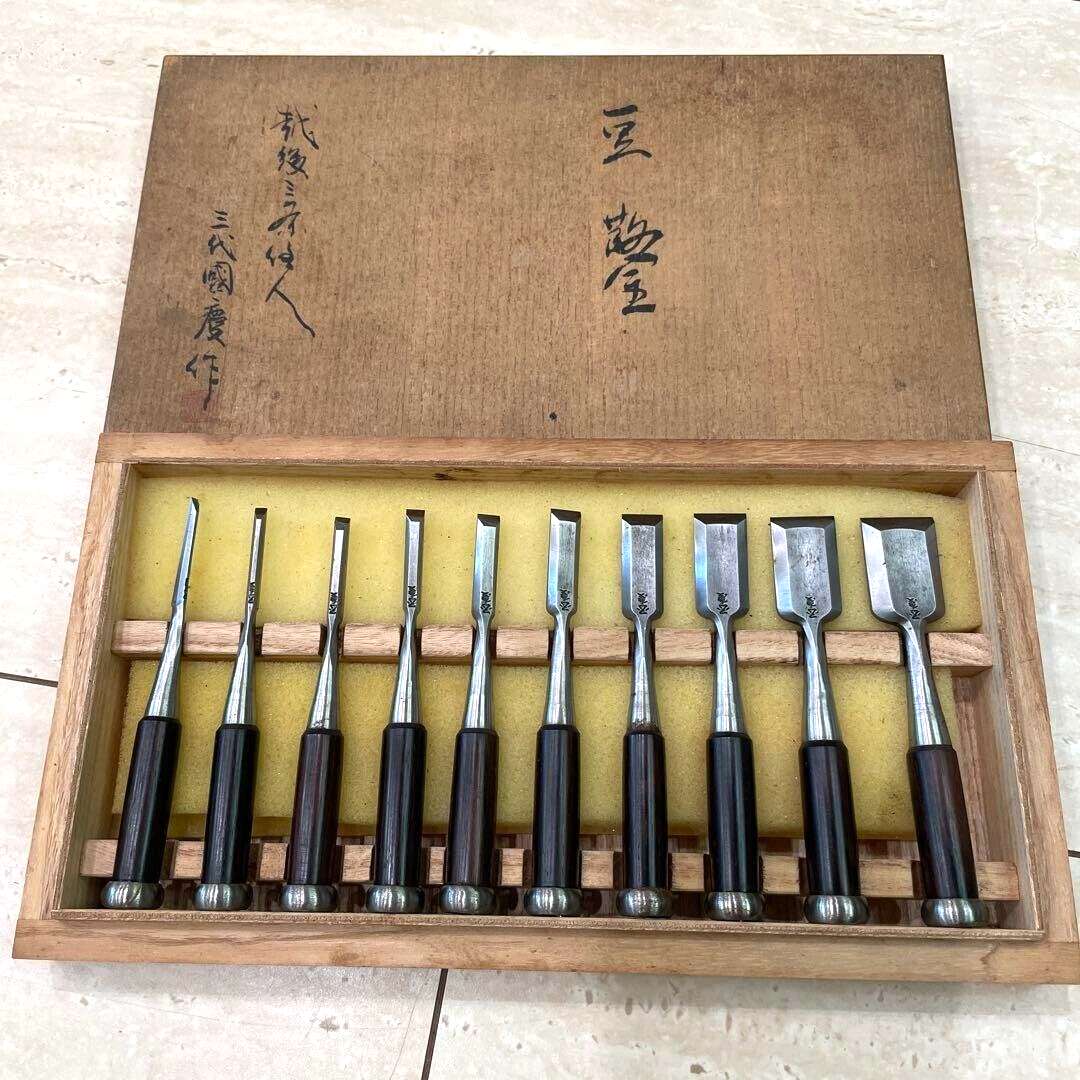 3rd Kunikei Mini Oire Nomi Japanese Bench Chisel Set of 10