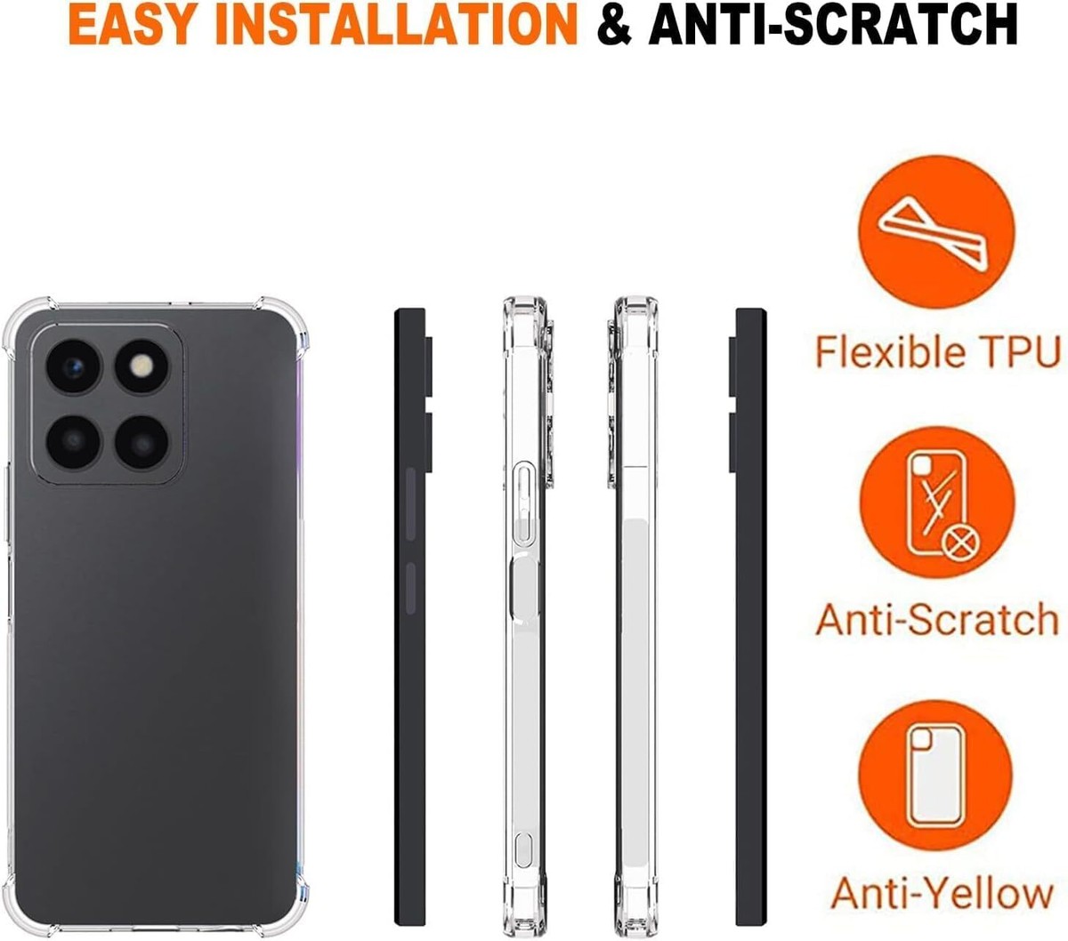 Coque Pour Honor X6b (6,6 Pouces) + Film De Protection D