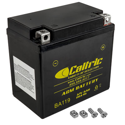 Caltric AGM Battery for Yamaha Grizzly 90 YFM90R 2019-2023 12V / 6 AH / CCA 95