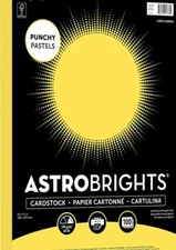 Astrobrights Punchy Pastels 65 lb. Colored Paper 8.5" x 11" Lively Lemon 100