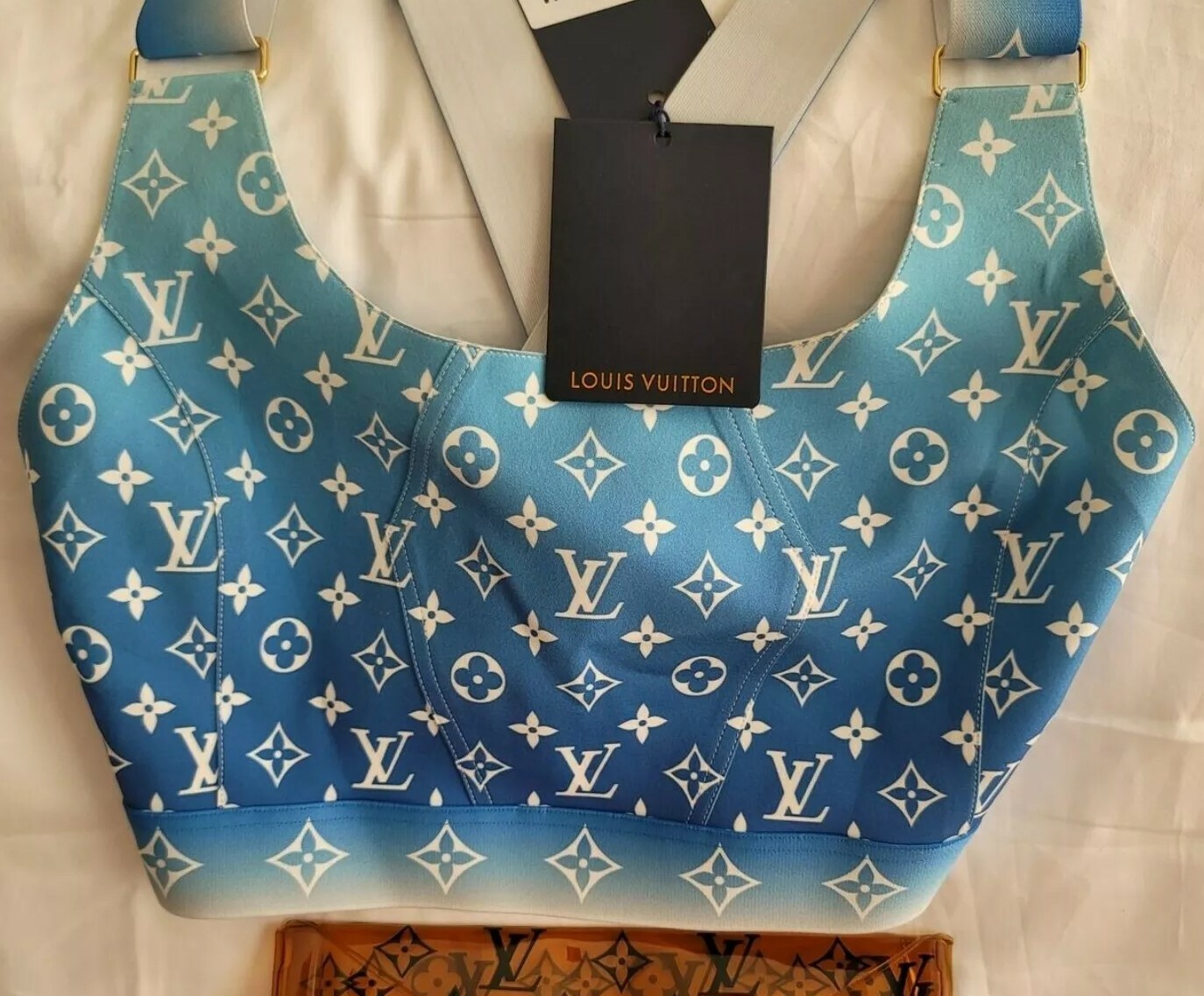 Louis Vuitton Monogram Tile Crop Top Blue. Size M0