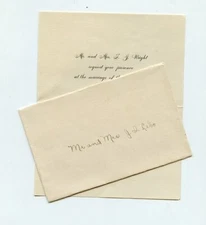 1912 Wedding Invitation - WRIGHT Family Dau (Lenora) - Macon, Illinois in orig e