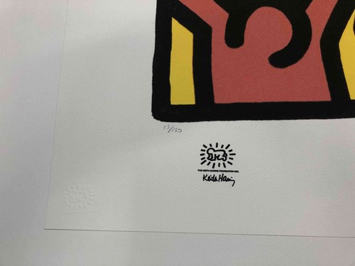 Keith Haring Litografia off set cm 50x70 firma su lastra con certificato - Imagen 8 de 8