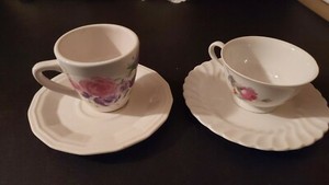Vintage 2x Dish & Tea Cup Lot Sango China Johnson Brothers Ironstone 