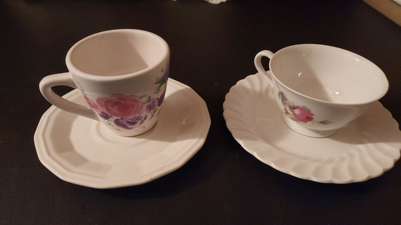 Vintage 2x Dish & Tea Cup Lot Sango China Johnson Brothers Ironstone 