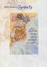Designer Greetings Shells on Beach  Like the Tide Sympathy Card