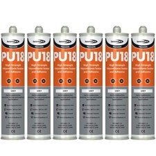 Bond It PU18 High Strength Polyurethane Grey Sealant 310ml - Pack of  6