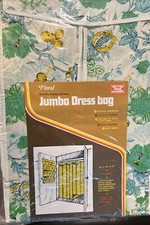 Vintage Hanging Jumbo Dress Bag Garment Clothing Closet Storage Floral NOS