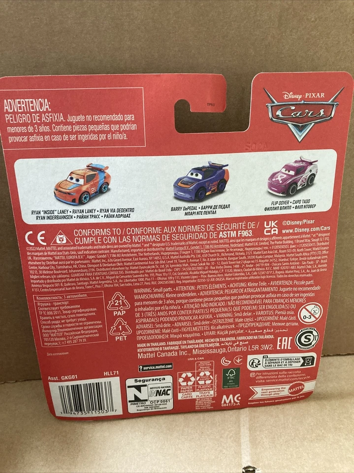 DISNEY CARS мини гонщиков набор из 3 - Ryan внутри Laney, Barry DePedal и Flip Dover - Изображение 2 из 2