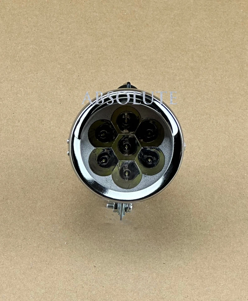 Luz bala vintage original lowrider bicicleta bicicleta con visera 7 bombillas LED cromadas. Foto 2 de 3