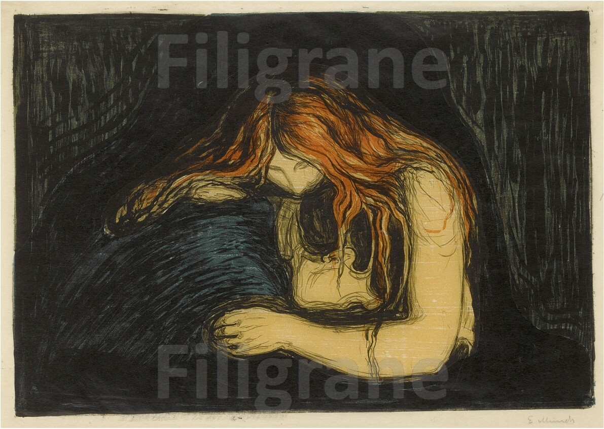 Munch Rouz tableau de peintre : reproduction affiche deco murale 40x60cm de salon