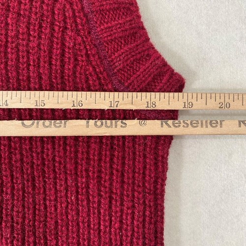 VINTAGE Ralph Lauren Sweater Vest Mens Medium Red Shetland Wool Woven Knit - Picture 7 of 8