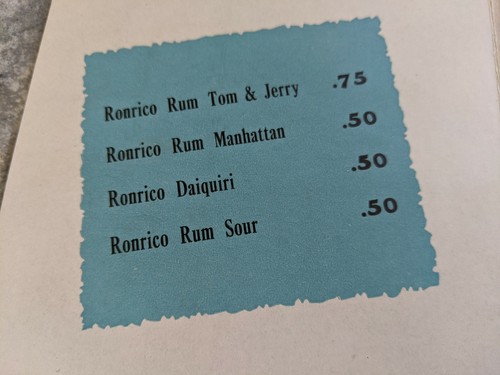 1940's Mirbach's Restaurant Syracuse New York Vintage Ronrico Drinks Menu Mailer - Picture 7 of 8
