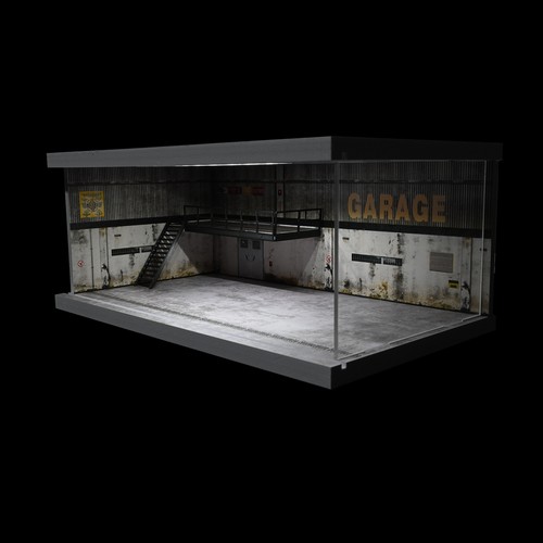 Diorama 1:64 pressofuso auto garage modello LED città strada edificio scena case modello - Foto 52 di 93