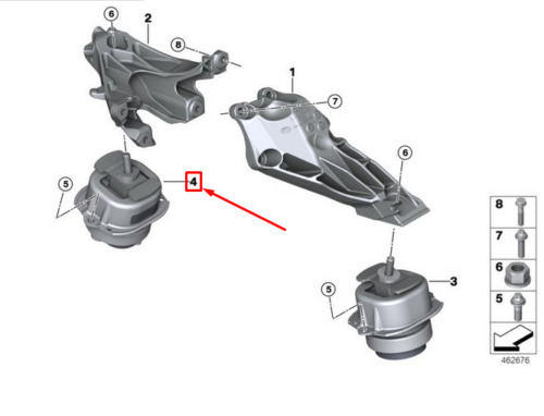 NEU BMW X5 F15 RECHTS MOTORLAGER 22118486268 8486268 - Bild 1 von 5