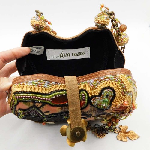 Vintage Mary Frances Hand Made 3D Floral Beaded Evening Handbag Shoulder Purse - Picture 12 of 24