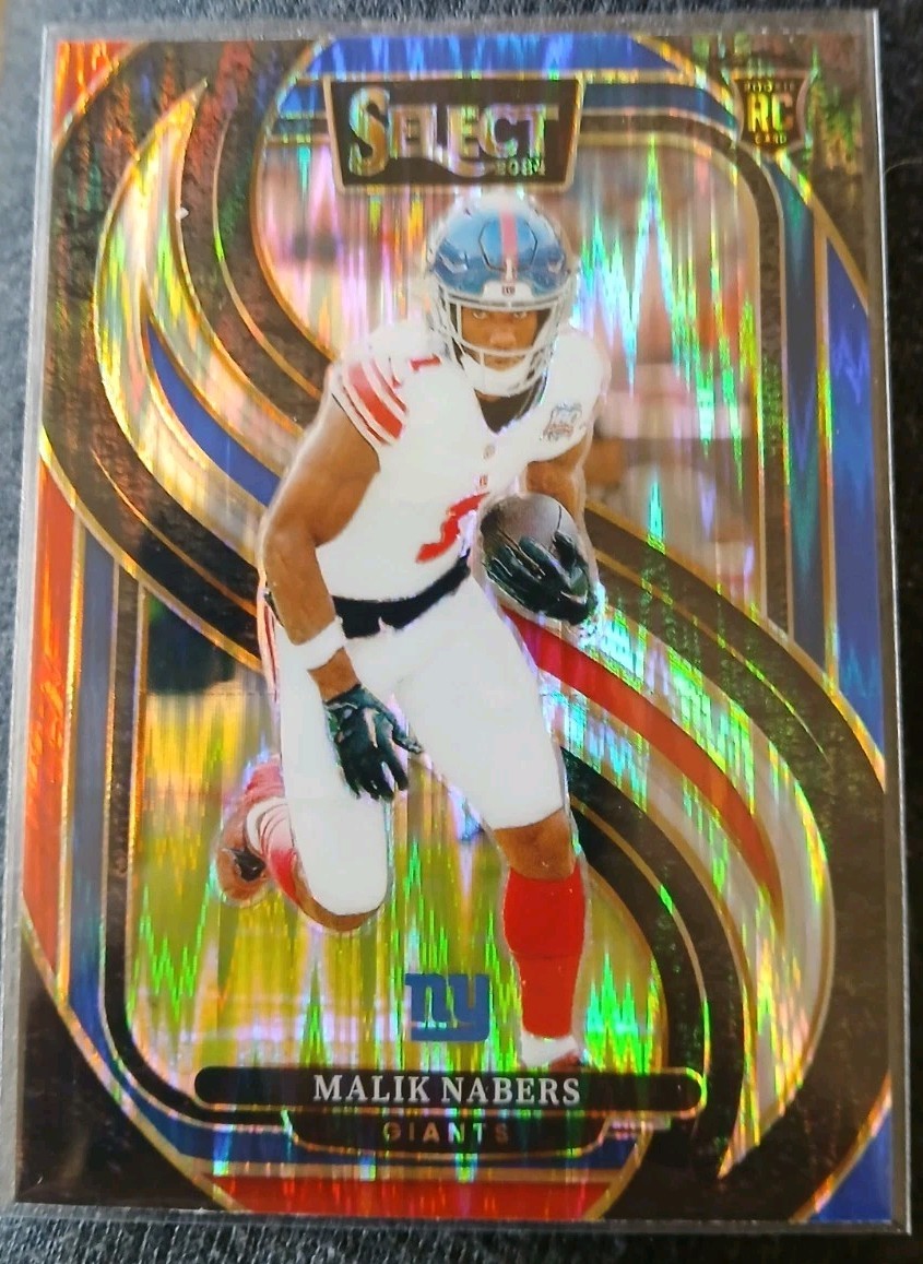 2024 Panini Select - Premier Level Malik Nabers #116 Red & Blue Shock Prizm (RC)