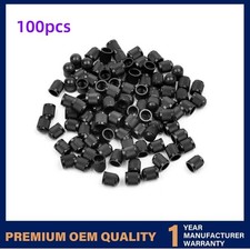 100pcs Black Plastic Tire Valve Air Dust Cover Stem Caps -wheel Car Suv Bike