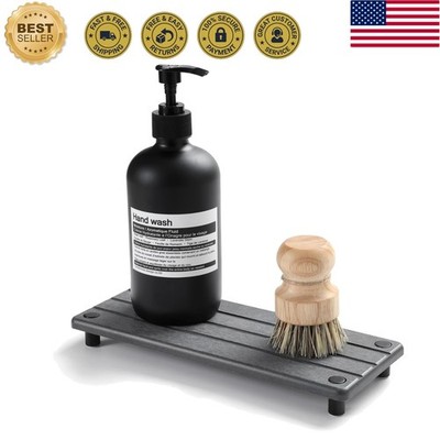 Elegant Charcoal Diatomite Sink Caddy - Quick Drying & Water Absorbing, 10'' x 4''