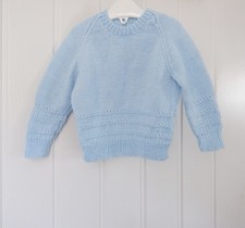 Baby Boy Hand Knitted Long Sleeve Blue Jumper (3-6 months)