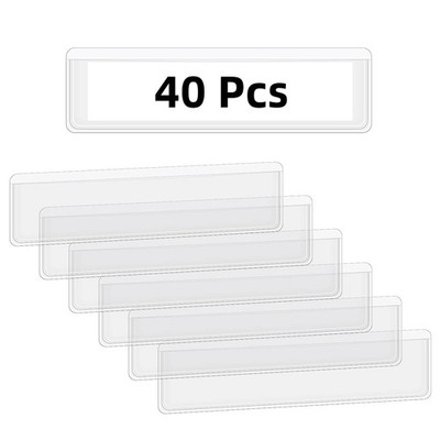 Self Adhesive Label Holders Adhesive Clear Shelf Tag Plastic Index Card Pockets