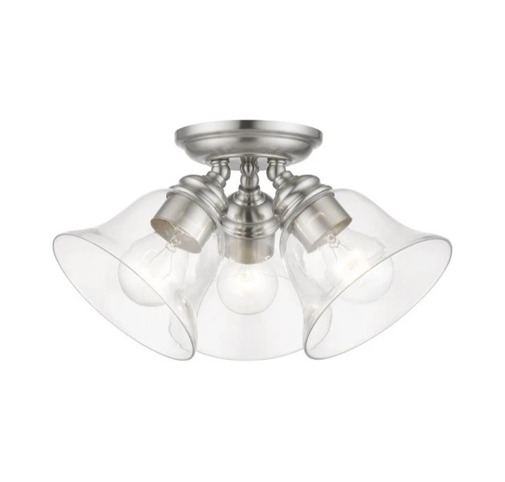 NEW - Livex Lighting - Moreland - 3 Light Large Semi-Flush Mount In Transitional - Image 2 of 4