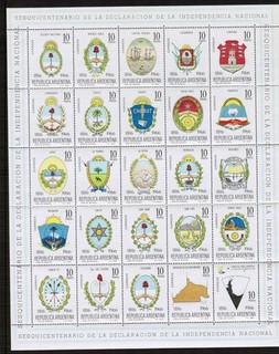 Argentina 150th Anniversary Sheetlet Unmounted Mint