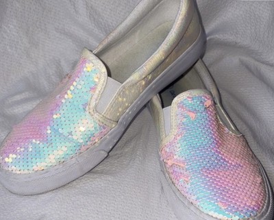 CAT & JACK Dazzling Sparkly Mermaid Sequin Slip-on Sneakers Size Youth 5  