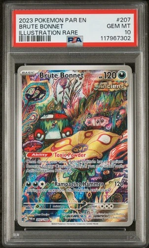 Brute Bonnet 207/182 -- PSA 10 -- Pokemon PAR Paradox Rift Illustration Rare