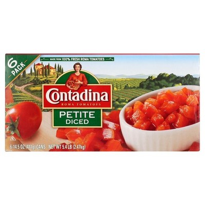 Canned Diced Tomatoes, Petite Cut, 15 Ounce Can, 6 Pack