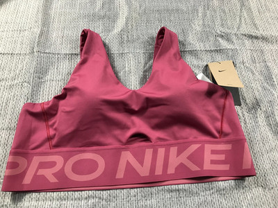 Nike Pro Indy Plunge Medium-Support Padded Sports Bra Womens Size XXL Sweet Beet