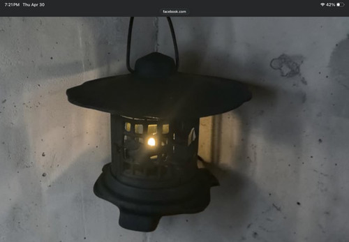 Vintage Japanese Style Cast Iron Pagode Garden Lantern
