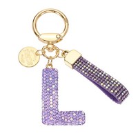 FüR Initial Letter Keychain, Lila Bling L SchlüSselanhäNger FüR Frauen