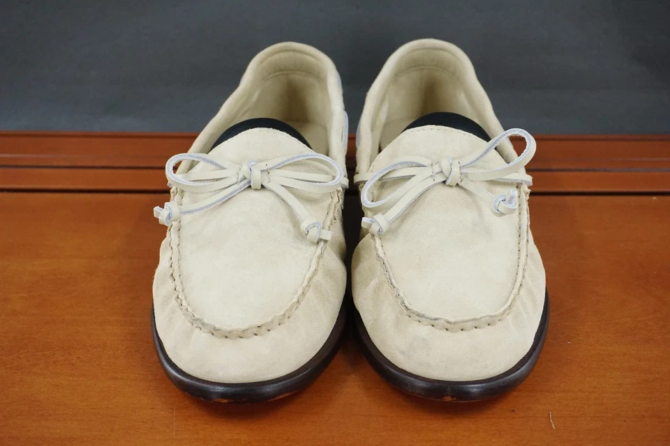 Mocassim feminino rag & bone Carter Boat 38 EUR bege camurça moc toe slip on - Imagem 2 de 4