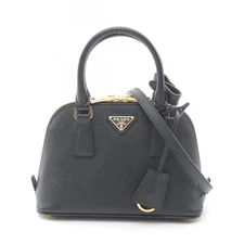 PRADA SAFFIANO LUX 2Way Shoulder Handbag 1BA851NZVF0002EOO leather Black NEW