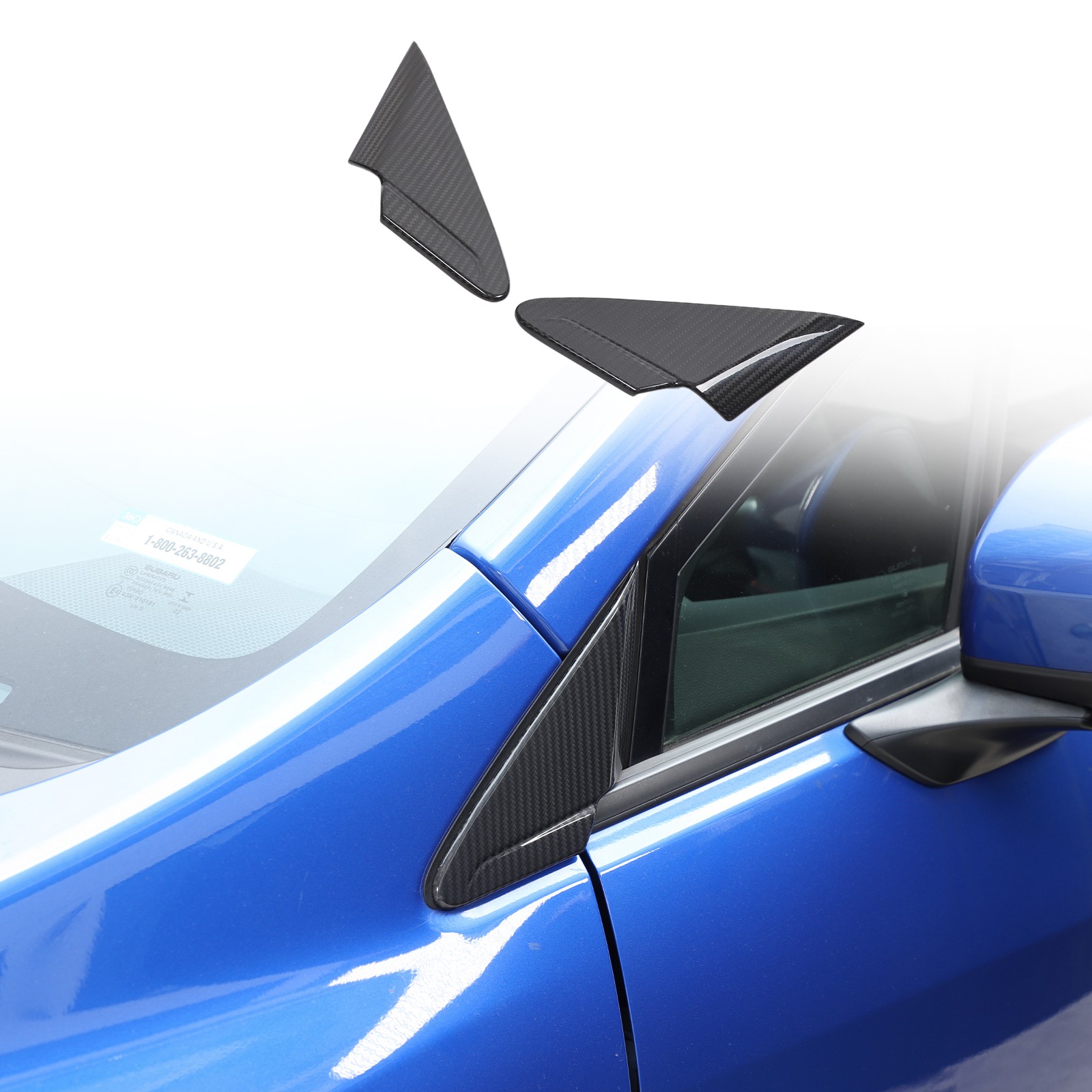 Real Carbon Fiber A Pillar Corner Triangle Trim For Subaru WRX STI VB 22+