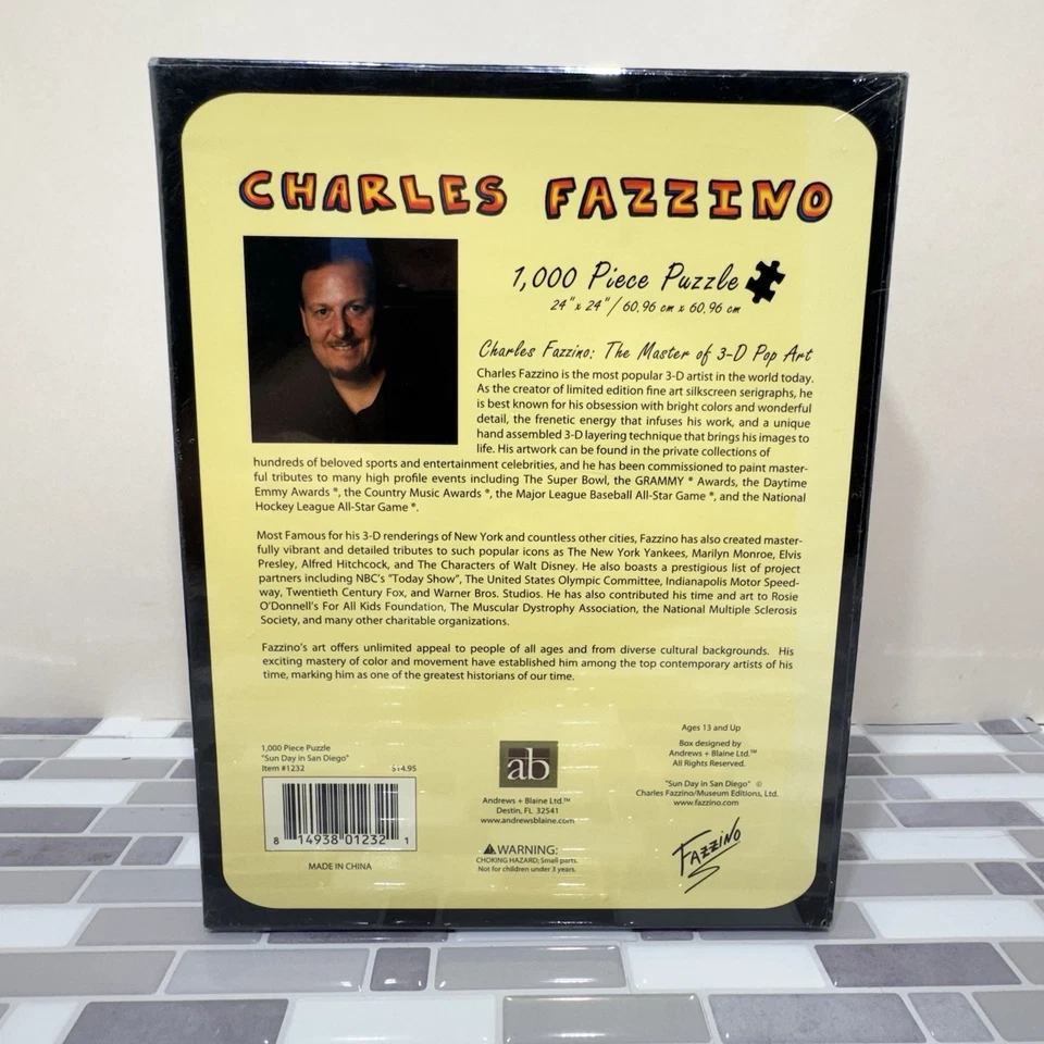 Charles Fazzino San Diego California Glitter 1000pc Puzzle 24x24 Hotel Coronado - Image 2 of 4