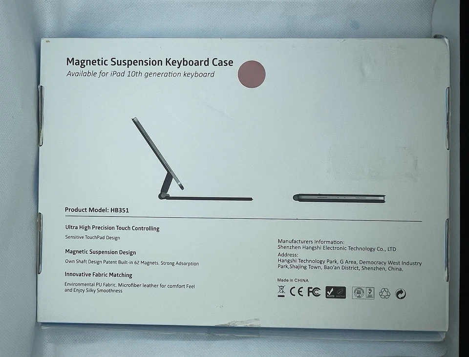 "Funda con teclado con suspensión magnética Runelk para iPad 10.ª generación 10,9"" con panel táctil" Foto 2 de 4