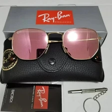 Ray-Ban Sunglasses Hexagonal Flat RB3548N 001/Z2 Gold/Copper Flash 51 mm