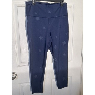 Ideology For Macys Navy W/ Stars Yoga Running Activewear Ankle Legging Size L