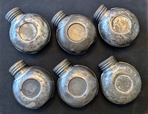 Lot (6) Original WW2 Finnish Finland Military Mosin Nagant Rifle Oil Bottles
