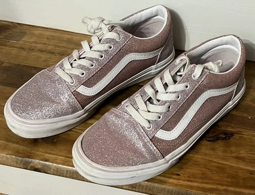 Scarpe sneakers Vans bambina Oldol Skool bass rosater glitterlante scinti t