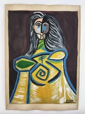 Pablo Picasso COA Art Painting Original Drawing Vintage Paper Signed