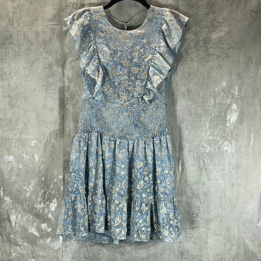 Abito donna MICHAEL MICHAEL KORS Petite Chambray Paisley con volant a fumè TG P M