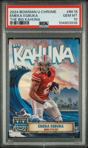 2024 Bowman University Chrome #BK-18 Emeka Egbuka -Big Kahuna - PSA 10 -Buckeyes