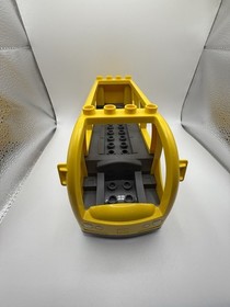 Lego Duplo LARGE YELLOW SCHOOL BUS Vehicle Blocks Luggage Engine Doors vintage 