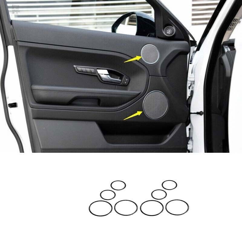 Inner Door For Range Rover Evoque 2012-2019 Speaker Ring Cover Wood Grain Black