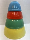 Vintage 1940's Pyrex Primary Colors Mixing Bowl Set - Set Of 4 - Nesting Bowls