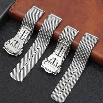 High End Titanium Steel Milanese Watch Straps 007 Men's Mesh Metal Band 20mm 