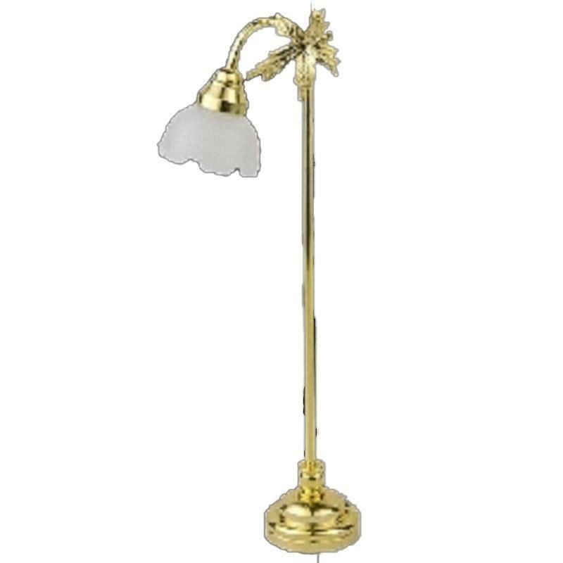 Dolls House Standard Lamp Fluted Shade Miniature LED Battery Light